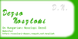 dezso noszlopi business card